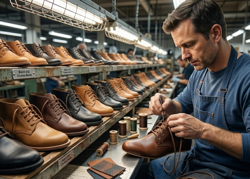 Temporary Lacing in footwear manufacturing