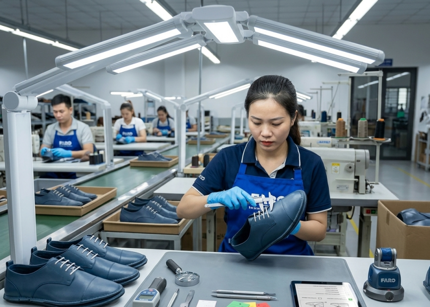 Footwear upper final inspection process in factory