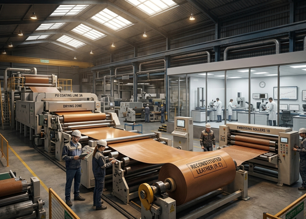 PU-coated R.C leather manufacturing factory
