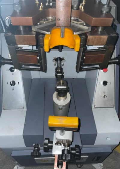 Close Up View of Seat Pressing Machine
