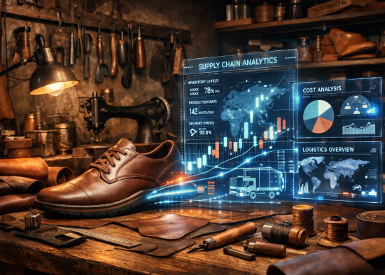 Holographic scanning of a luxury leather shoe.
