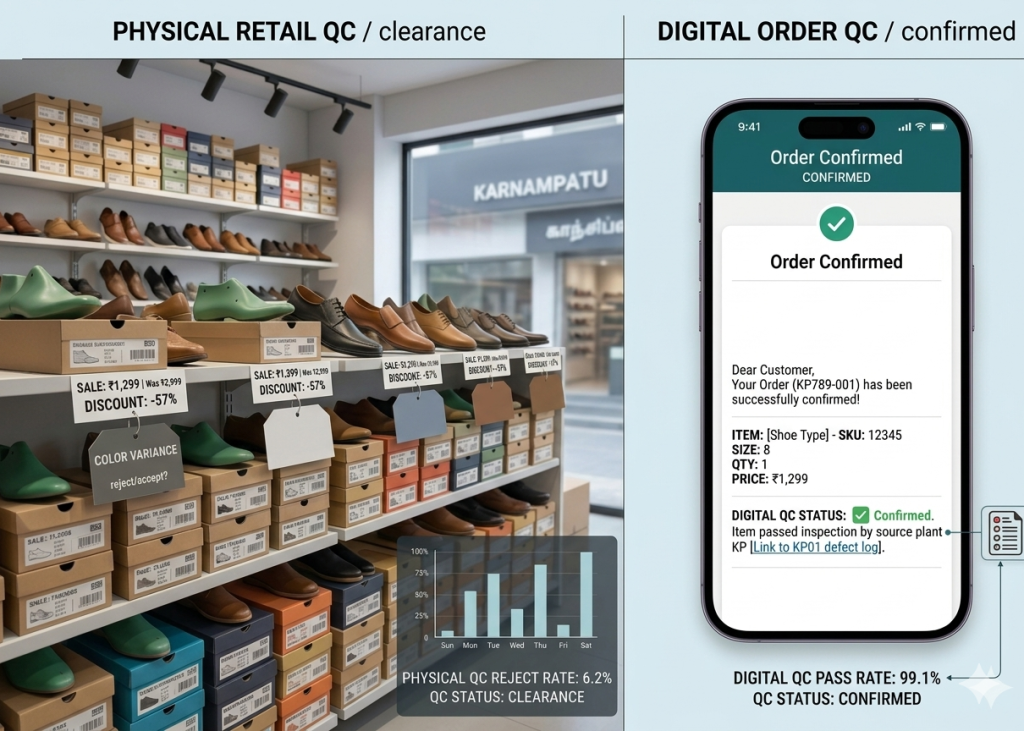 Comparison of retail inventory clearance vs digital sales.