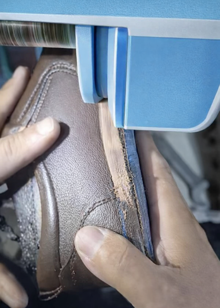 Upper Edge Buffing using Emery Wheel