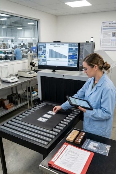 Detector sensitivity validation using certified test samples.