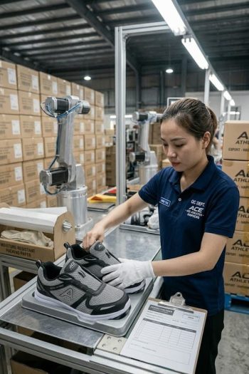 Manual paper stuffing process in footwear manufacturing
