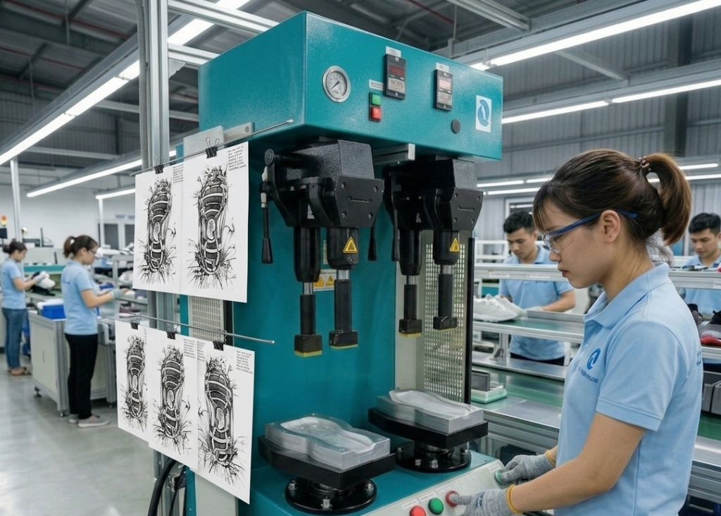 Carbon paper test records maintained near production machine.