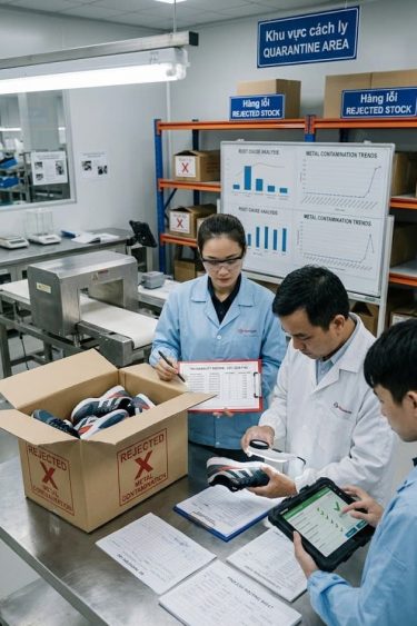 Investigation process following a metal detection rejection.