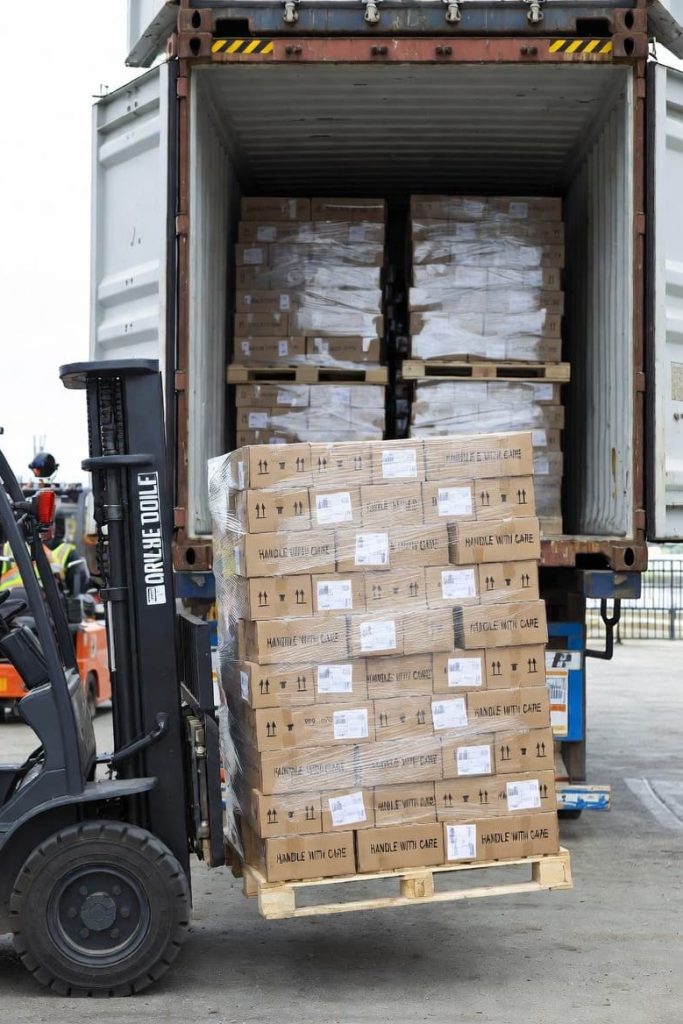 Container loading of footwear shipments