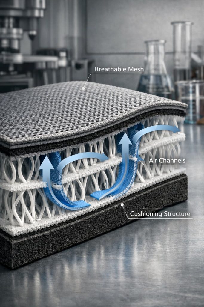Spacer fabric construction in footwear