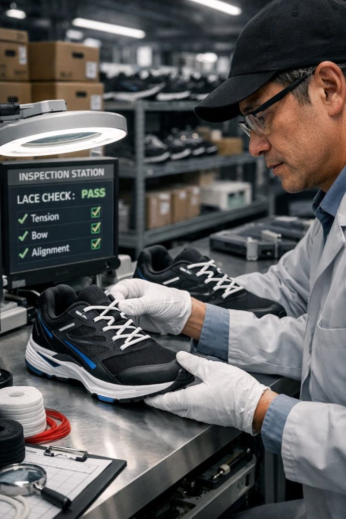 Final footwear lacing quality inspection process