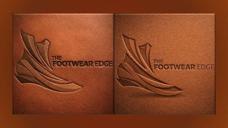 Comparison of embossed and debossed footwear logos.