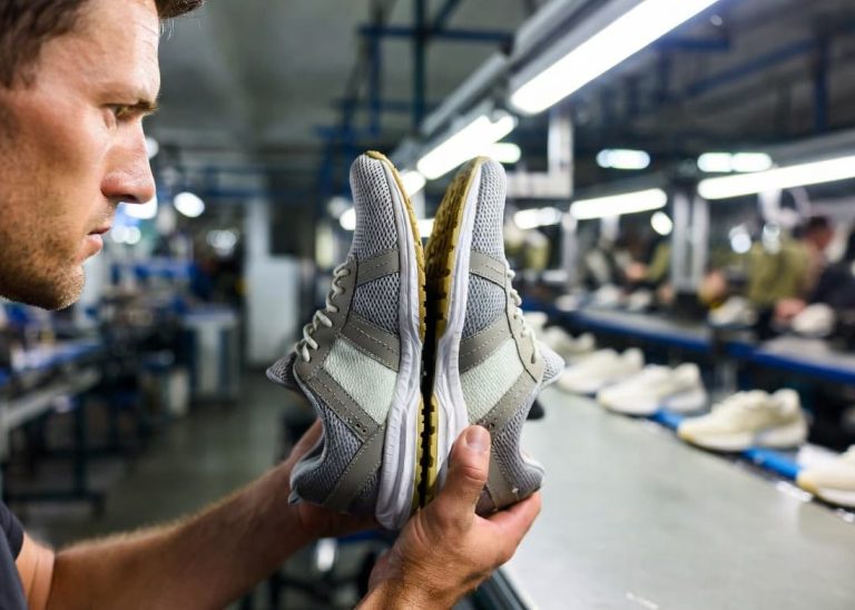 Footwear assembly stage inspection after de-lasting in shoe factory