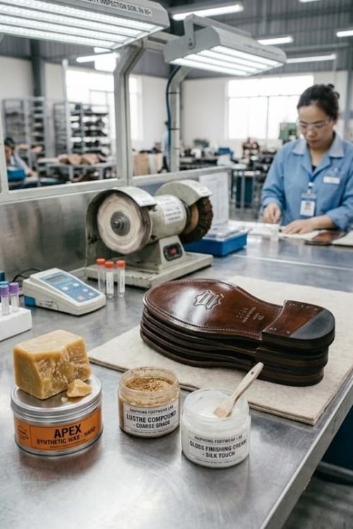Materials used for leather outsole polishing.