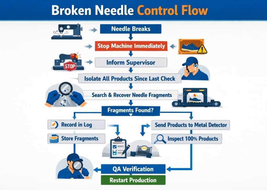 Broken needle Control Process Flow Chart
