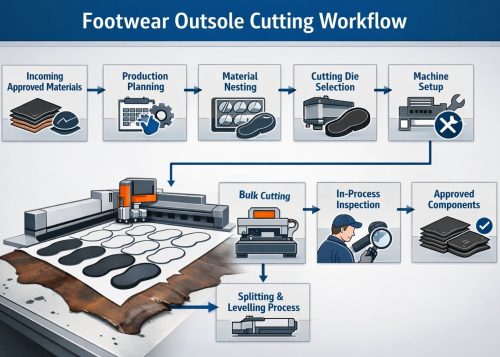 Outsole cutting process flowchart.
