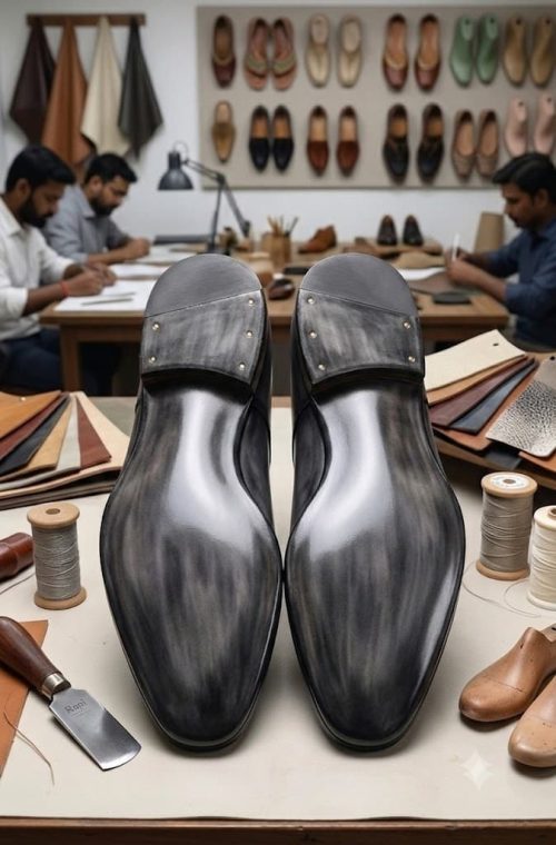 Finished Shoe with Channeled Leather Outsole