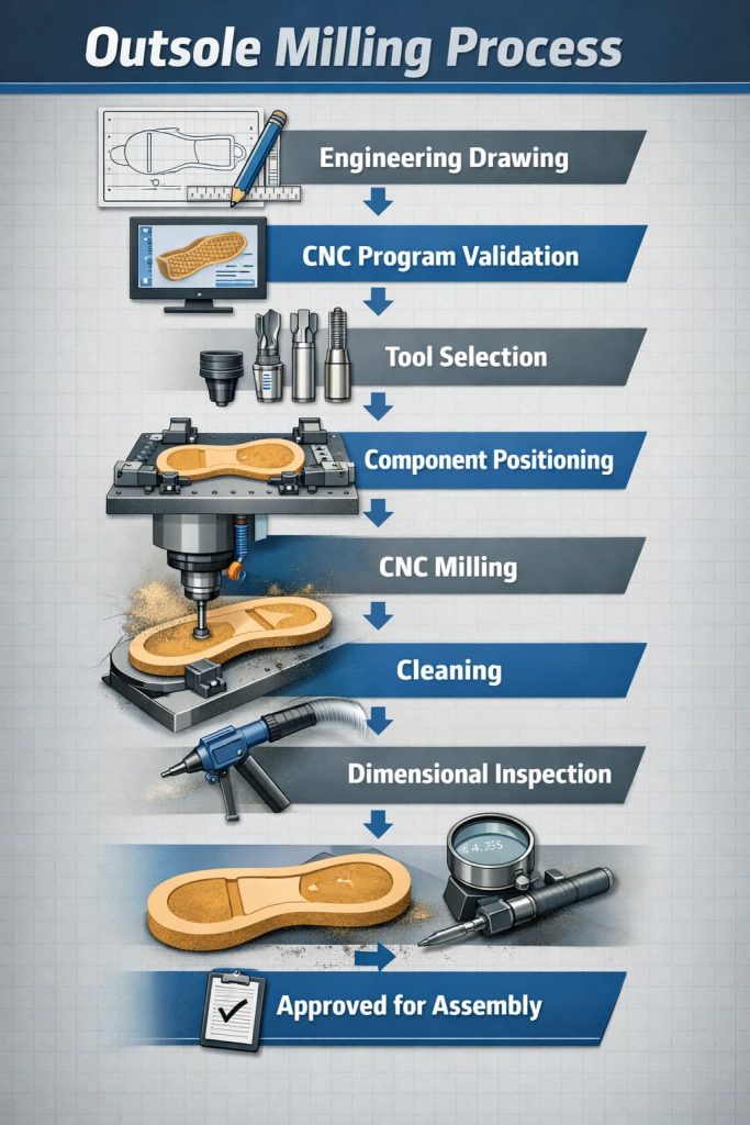 Milling and digging process flow chart.