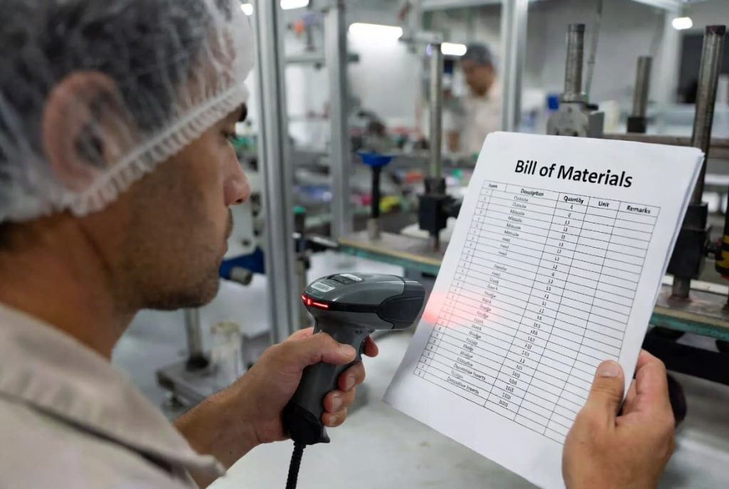 Component verification during outsole kitting.