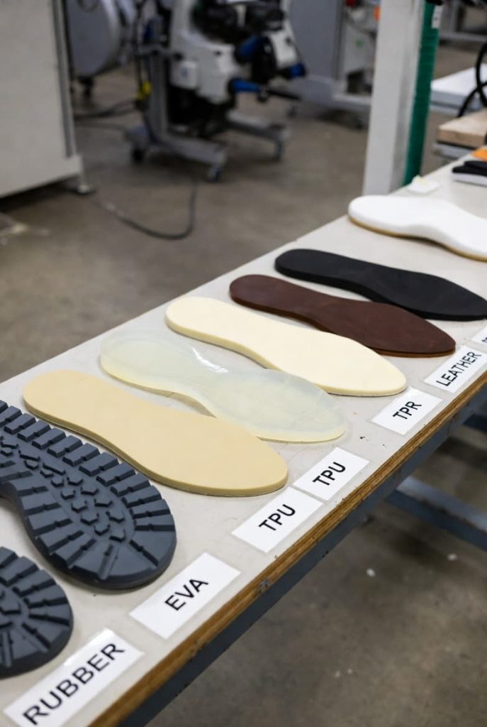 Different outsole materials requiring different primer systems.