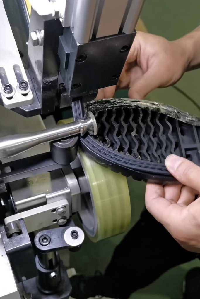 Welt attached to the Outsole using Machine