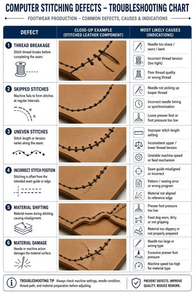 • Common computer stitching defects and troubleshooting