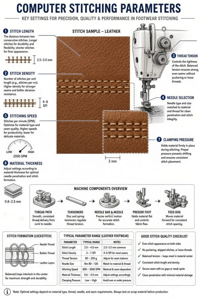 • Key parameters for computer stitching in footwear