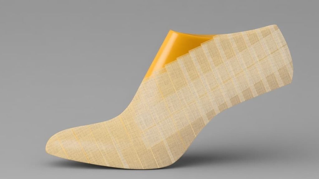 Shoe Last completely Taped over the 2 strips
