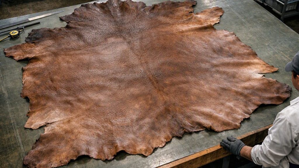 Full leather hide showing natural variation across different areas