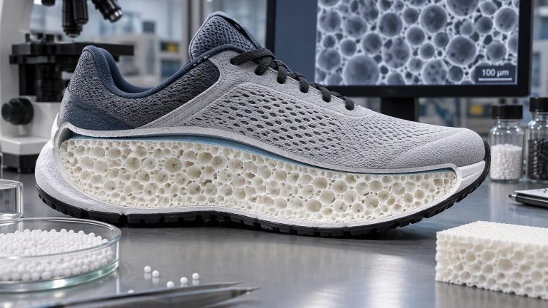 Supercritical foam cellular structure inside a footwear midsole